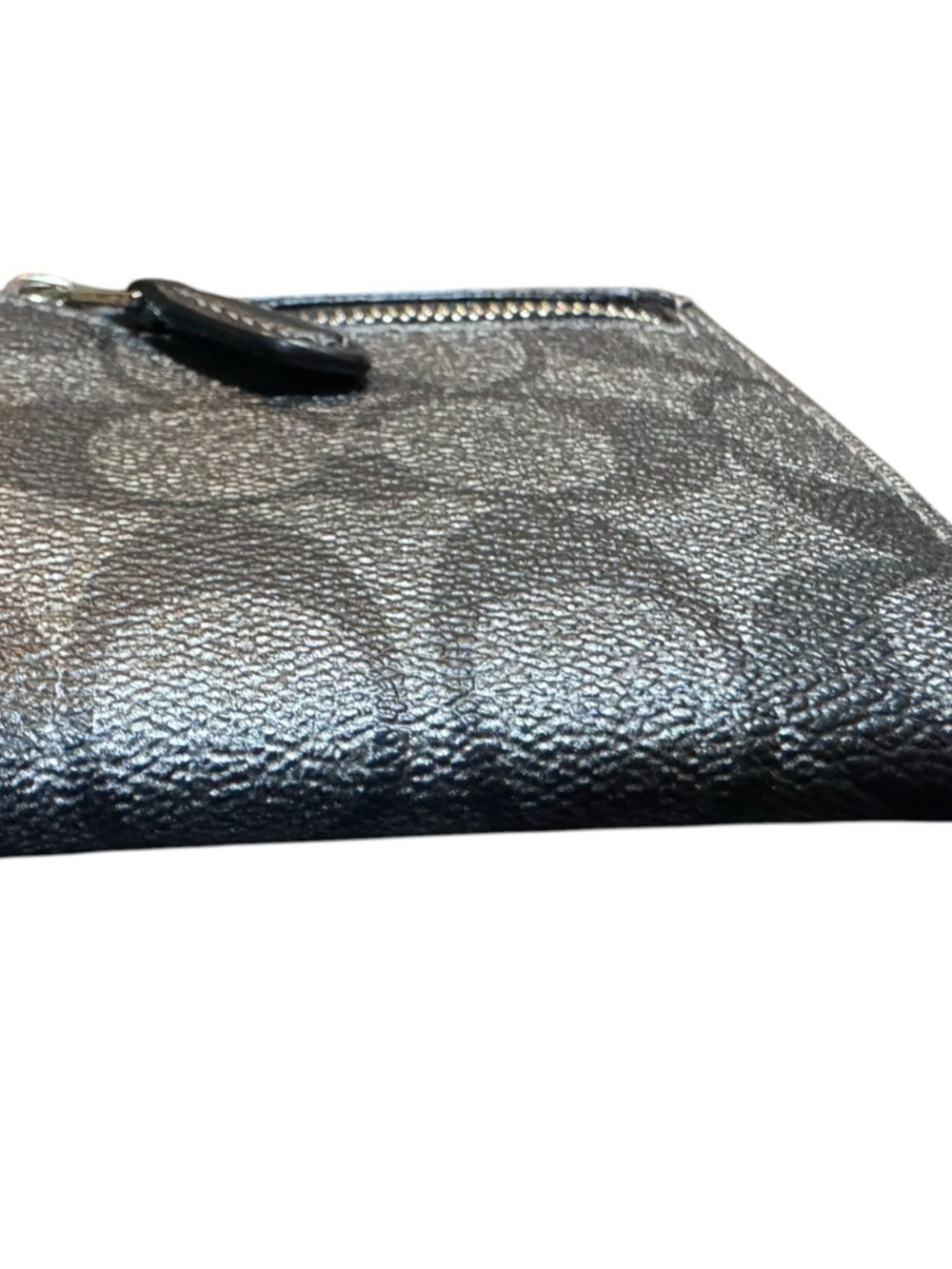 Coach Small Black Trifold Signature Canvas Wallet - Picture 8 of 15